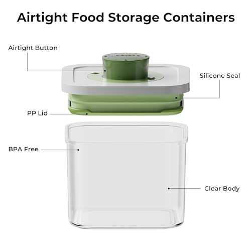 Set of 4 Pop Airtight Food Storage Containers with Date Recording Lids (5 Count)