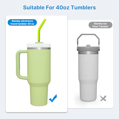 2 Pcs Stainless Steel Straws for 40 oz Stanley Tumbler