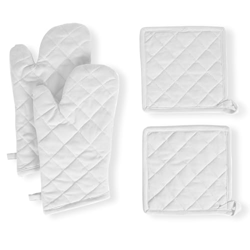 4 Piece Set 2 Oven Mitts & 2 Potholders (4 Count)