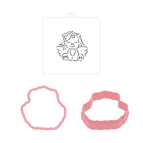 Cookie Cutter and Stencil Bundle Royal Icing Cookies Stencils Paint Your Own Biscuit Bakery Starter Kits Royal Icing Fondant Cutters Birthday Wedding Holiday Cookies Painting Coloring Pages Comb (9 Count)