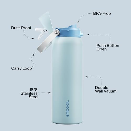Insulated Water Bottle with Straw
