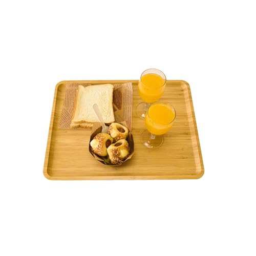 Bamboo Serving Tray Wooden Rectangle Dinner Food Bed Lab Tray Small