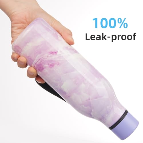 18 oz Insulated Stainless Steel Metal Water Bottle with Strap