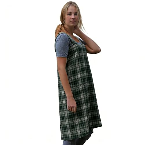 Women's Pinafore Square Apron Baking Cooking Gardening Works Cross Back Cotton