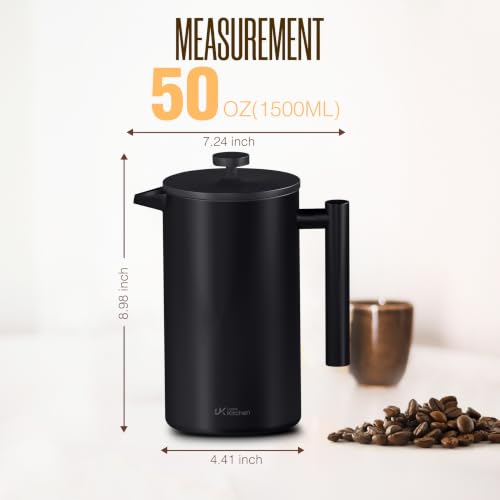 304 Grade Stainless Steel French Press 50 Oz