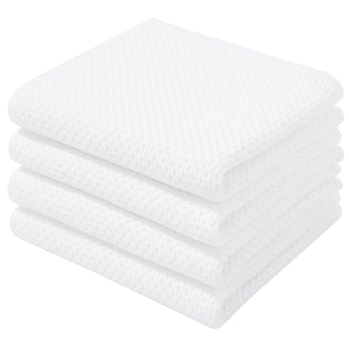 100% Cotton Waffle Weave Kitchen Dish Towels 4 (4 Count)