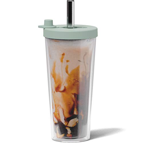 Reusable Boba Cup and Straw Boba Tea Cup Bubble Tea Cup Reusable Iced Coffee Cup Cold Coffee Cup Smoothie Cup with Lid and Straw Smoothie Cup to go Smoothie Tumbler 17 oz