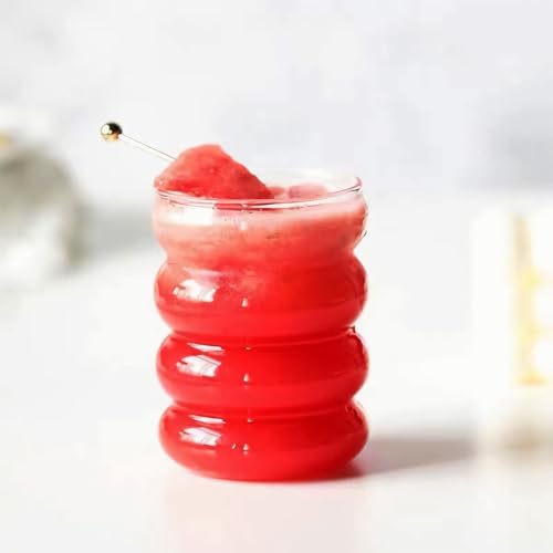 2 Pcs Drinking Glasses with Bamboo Lids and Glass Straw 14oz Glassware Set (5 Count)