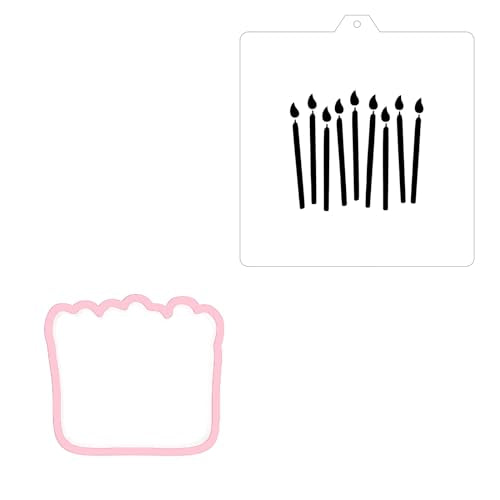 Cookie Cutter and Stencil Bundle Royal Icing Cookies Stencils Paint Your Own Biscuit Bakery Starter Kits Royal Icing Fondant Cutters Birthday Wedding Holiday Cookies Painting Coloring Pages Comb (9 Count)