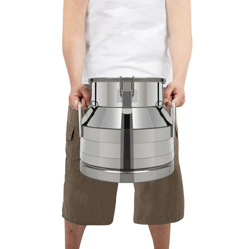 Stainless Steel Milk Bucket With Sealing Lid and Carry Handle
