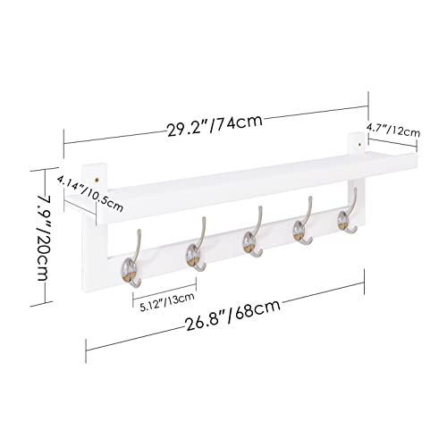 Coat Hooks with Shelf Wall