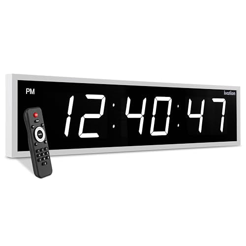 Oversized Digital Wall Clock with Large LED Display & Timer