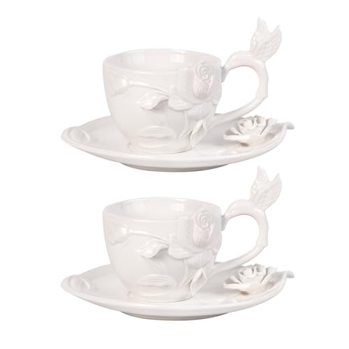 Tea Cups and Saucers Set of 2 (2 Count)