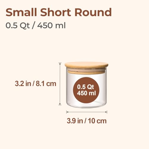 Glass Storage Containers with Lids 0.5 Qt (6 Count)