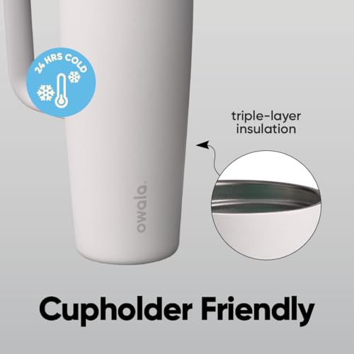 FreeSip Tumbler Stainless Steel Water Bottle 30 oz Shy Marshmallow