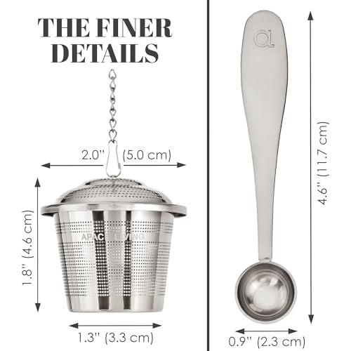 Tea Infuser Set of 2 with Tea Scoop & Drip Trays