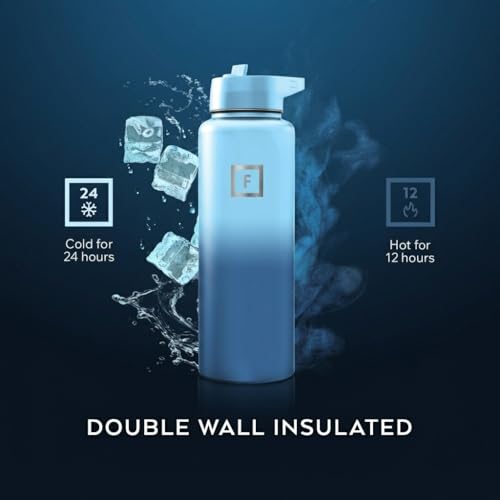 40 oz Wide Mouth Water Bottle with Straw