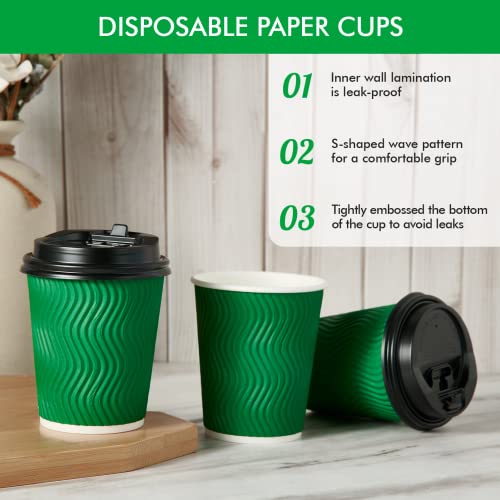 100 Count 8 oz Coffee Cups with Lids (99.99 Count)