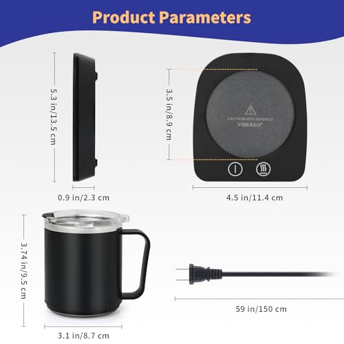 Coffee Mug Warmer with 15oz Mug Set