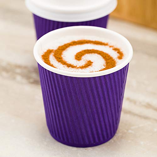 Ripple Wall Coffee Cups 500 Count 4 Ounce Insulated Royal Purple Paper Cups