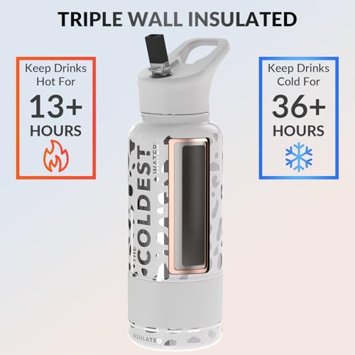 Coldest Insulated Water Bottle with Straw Lid