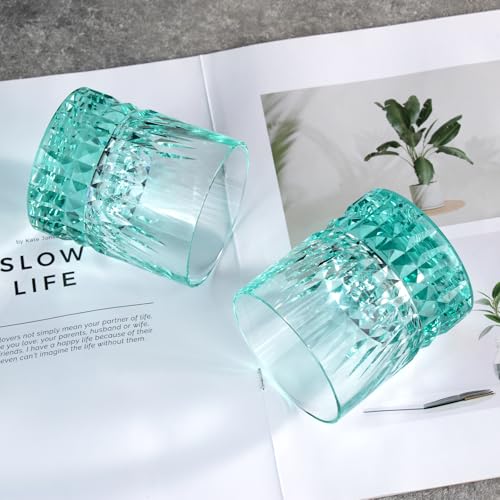 Crystal Whiskey Glasses Set of 2 Hand Blown Old Fashioned Glasses