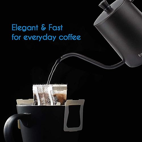 Gage Gooseneck Pour Over Coffee Kettle 20 oz with Thermometer Stainless Steel Hand Drip Coffee Pot With Long Narrow Spout