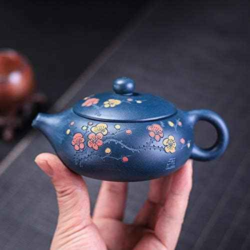 New Handmade Purple Clay Teapot Pure Beauties Kettle Painted Plum Fragrant Teapot Tea Set Gift 160ml for Women Tea Party Tea Cup