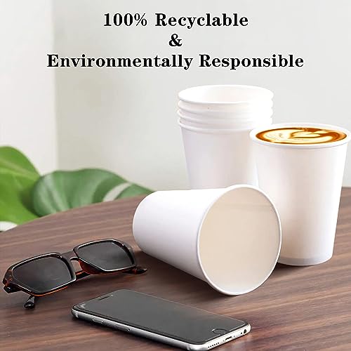 Disposable White Paper Coffee Cups (210 Count)
