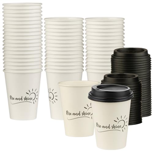 Disposable Coffee Cups with Lids (50 Count)