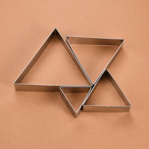 Equilateral Triangle Cookie Cutter Set Large Stainless Steel Geometric Frame Plaque Cookie Cutters Shapes Molds (4 Count)