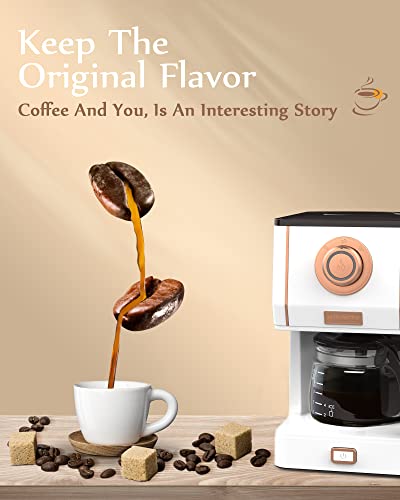 Retro Style Coffee Machine with 25 Oz Glass Coffee Pot