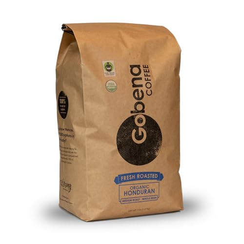 Coffee 5lb Fair Trade Organic Certified Honduran Medium Roast Whole Bean (80 Ounce)
