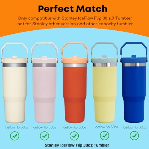 Stainless Steel Straws Compatible with Stanley Iceflow 30oz Flip Tumbler (6 Count)