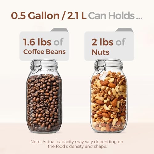 Large Glass Mason Jars with Airtight Lids Half Gallon 3 Pack Bulk (3 Count)