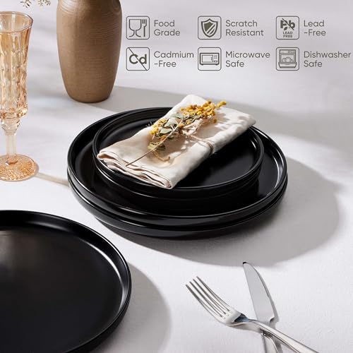 4 Piece Stoneware Small Dinner Plates Set