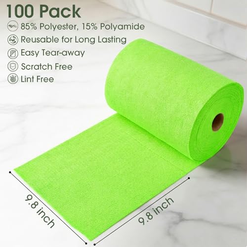 Microfiber Cleaning Cloth Roll (100 Count)