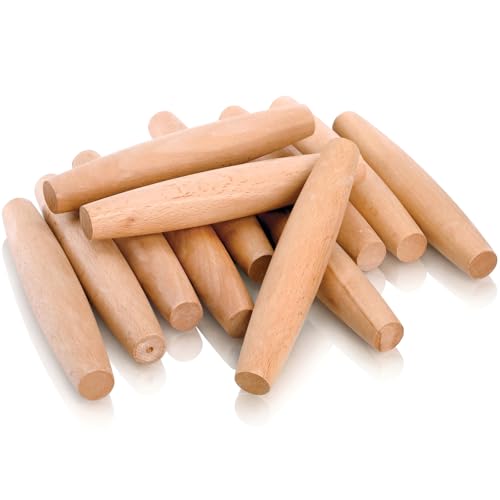 12 Pack 8 Inch Small Wood Rolling Pins (12 Count)
