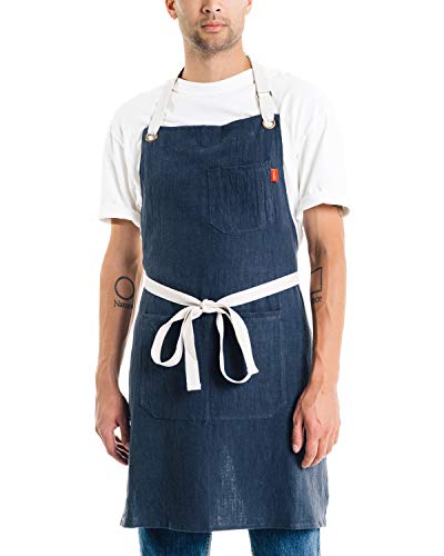 Linen Kitchen Apron for Cooking