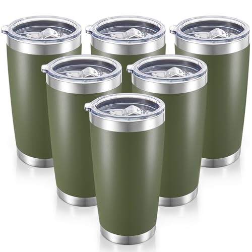 20 oz Tumblers Bulk Stainless Steel Tumbler with Lid (6 Count)
