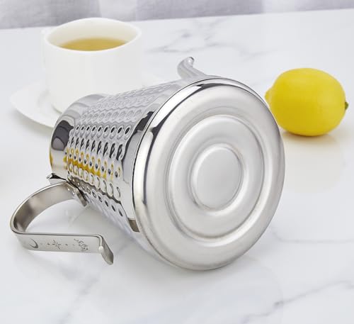 1.6L(54oz) Stainless Steel Hammer Patterned Teapot With Removeable Infuser,Loose leaf cover,Silver