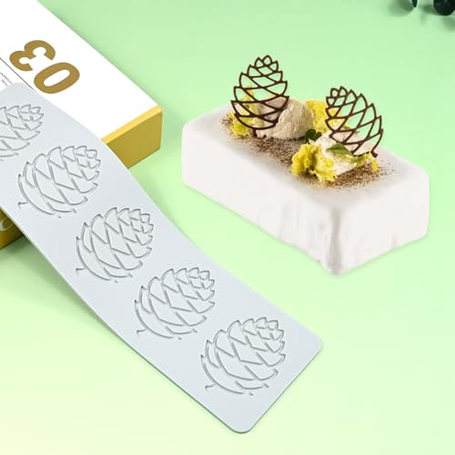 3D Hollow Out Lace Mold Silicone Pinecone Shape Fondant Molds Chocolate Mould For Cake Pastry Decor Baking Gumpaste Moulds Decoration Sugar Lace Veil Mat