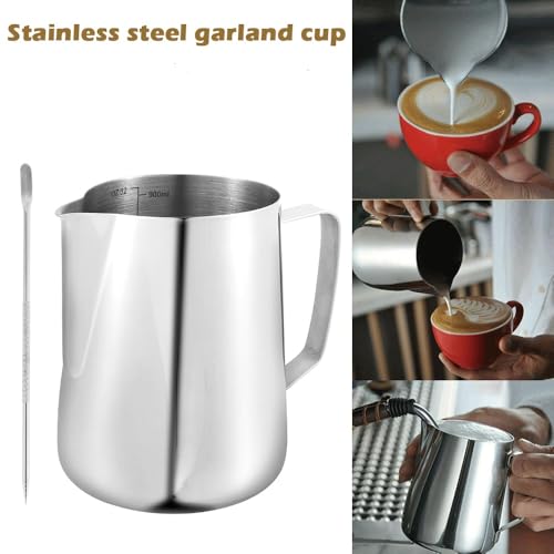 2 Pack Milk Frothing Pitcher 900ml 32oz Large Capacity Steaming Pitchers (2 Count)
