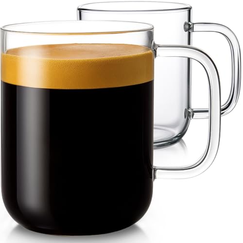 20oz Glass Coffee Mugs Set of 2 (2 Count)