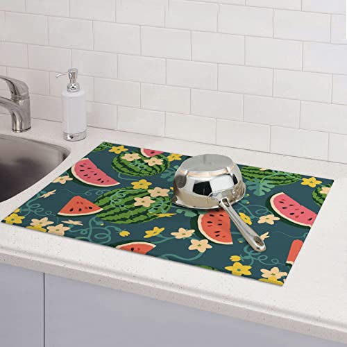 Large Dish Drying Mats For Kitchen Counter Microfiber Kitchen Drying Mat XL Draining Pad Absorbent Quick Drying Dish Mat 18x24 Inch