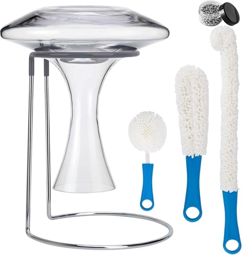 Wine Decanter Drying Stand with Rubber Coated Top to Prevent Scratches