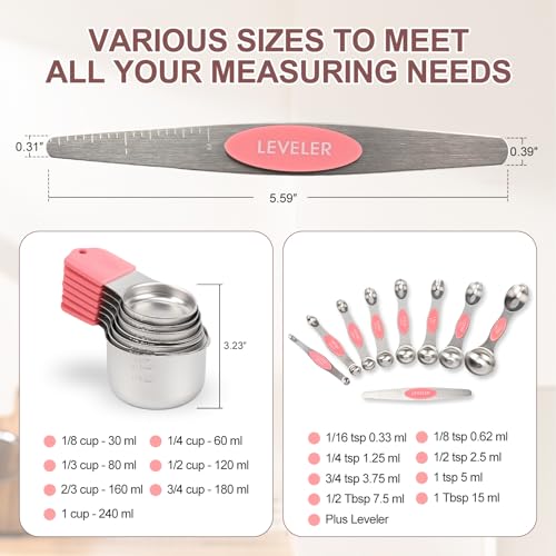 16 Piece Magnetic Measuring Cups and Spoons Set