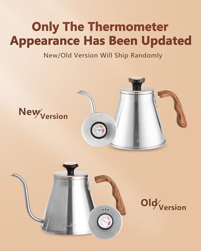 Gooseneck Kettle with Thermometer for Pour Over Coffee and Tea
