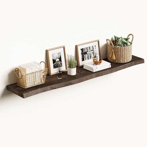 Wood Floating Shelves Live Edge 48” Set of 1