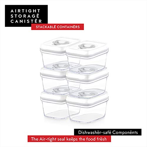 Airtight Food Storage Containers with White Lids (6 Count)